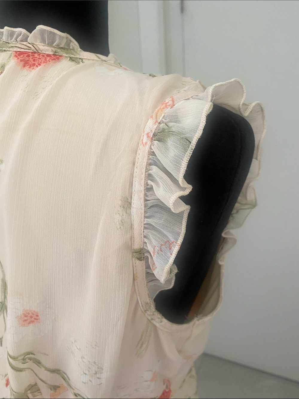MILE END Floral Ruffle lined Wrap Dress Floral Cream & Orange Size Medium - Picture 7 of 16